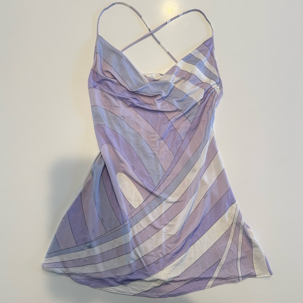Emilio Pucci Purple and White Mini Dress